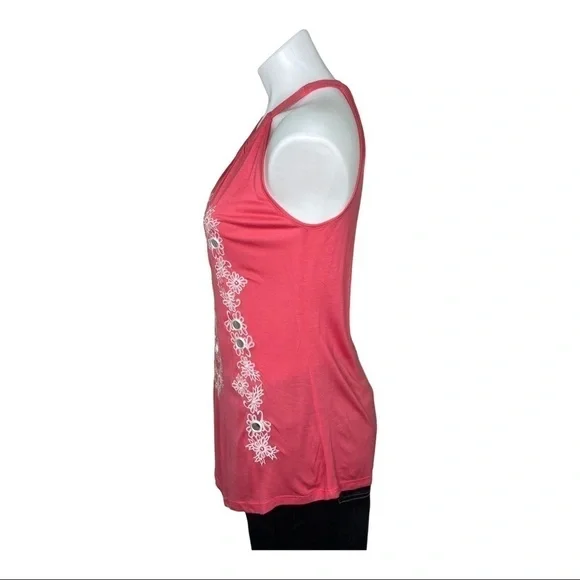 I.N.C. Sleeveless Top Blouse Coral Size Small - Picture 3 of 7